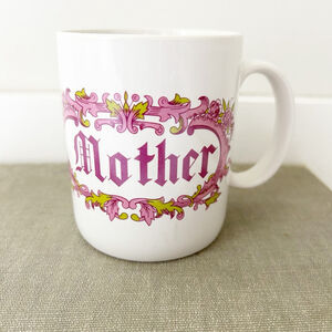 Vintage 80’s White & Pink Floral Mother Mug Retro Cottagecore